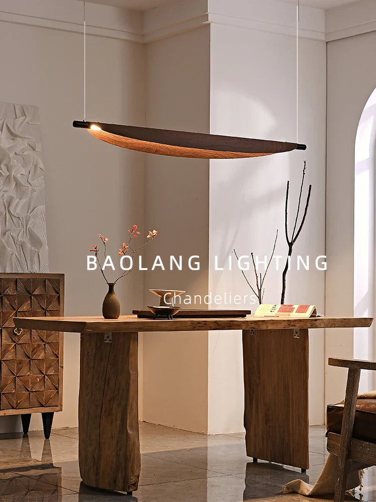 Wabi-Sabi Japanese Minimalist LED Chandelier for Modern Restaurant Bar Lighting