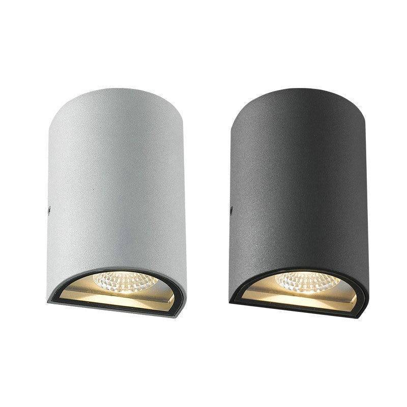 Applique extérieur ronde en aluminium noir