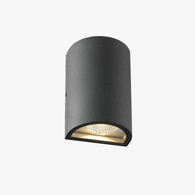 Applique extérieur ronde en aluminium noir