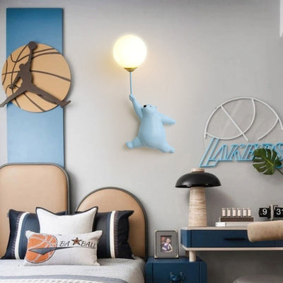 Applique murale chambre enfant ours polaire blanche