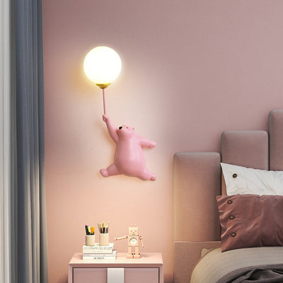 Applique murale chambre enfant ours polaire bleue
