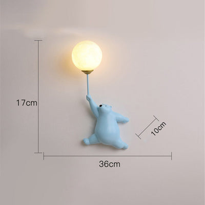 Applique murale chambre enfant ours polaire, vue de profil