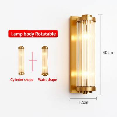 Applique murale cristal en lumière chaude