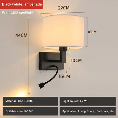 Paire d'appliques murales lit en tissu