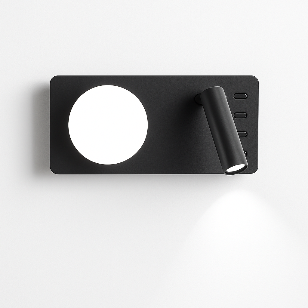 Winlams Modern LED Wall Lamp with USB Port and Dual Switch
