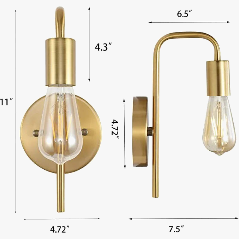 Vintage Gold and Black Metal Wall Lamp for Modern Interiors