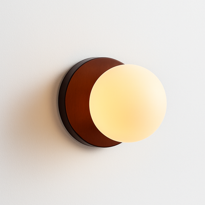 Applique murale macaron en verre noir