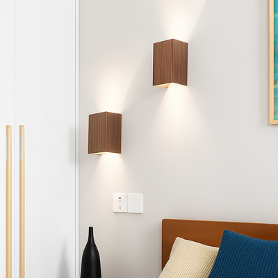 Applique murale cube en lumière chaude