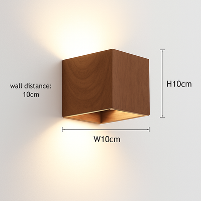 Applique murale cube LED vue de profil