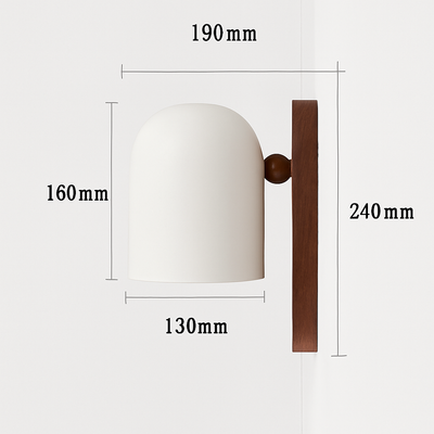Applique murale noyer version pendentif blanc