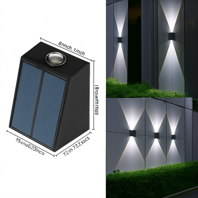 Applique solaire design en lumière jaune