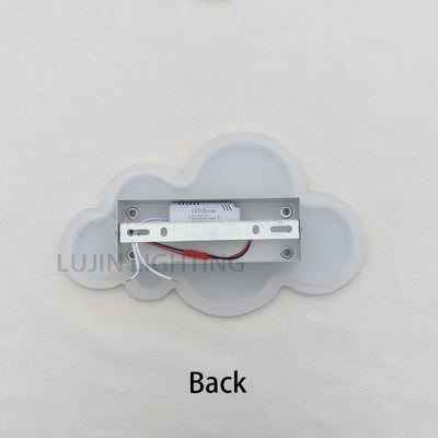Lampe nuage murale blanche allumée