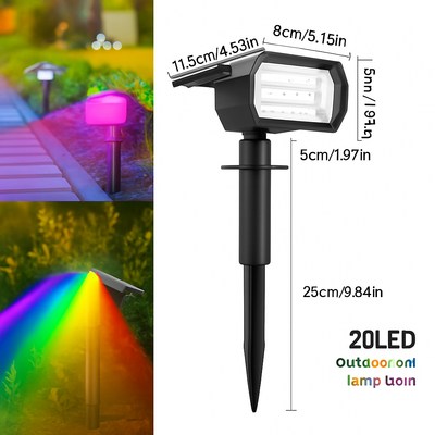 Spot solaire jardin version 72 LED blanc